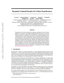 Dynamic Grained Encoder for Vision Transformers