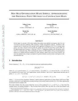 Min-Max Optimization Made Simple: Approximating the Proximal Point
  Method via Contraction Maps