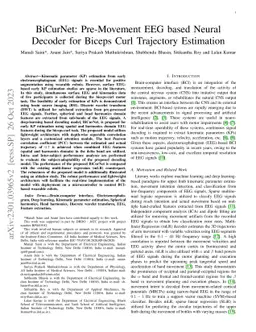 BiCurNet: Pre-Movement EEG based Neural Decoder for Biceps Curl
  Trajectory Estimation