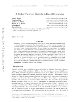 A Unified Theory of Diversity in Ensemble Learning