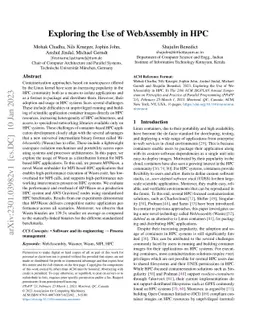 Exploring the Use of WebAssembly in HPC