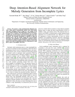 Deep Attention-Based Alignment Network for Melody Generation from
  Incomplete Lyrics