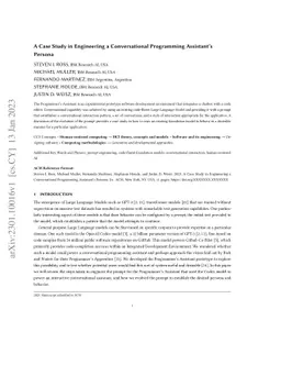 A Case Study in Engineering a Conversational Programming Assistant's
  Persona