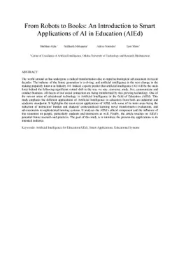 From Robots to Books: An Introduction to Smart Applications of AI in
  Education (AIEd)