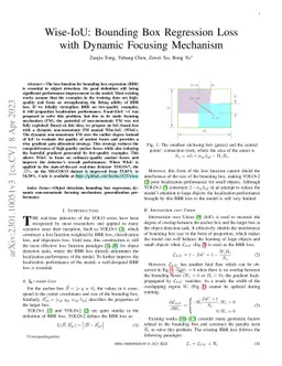 Wise-IoU: Bounding Box Regression Loss with Dynamic Focusing Mechanism