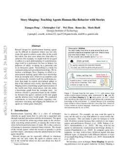 Story Shaping: Teaching Agents Human-like Behavior with Stories