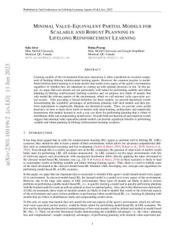 Minimal Value-Equivalent Partial Models for Scalable and Robust Planning
  in Lifelong Reinforcement Learning