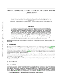 MTTN: Multi-Pair Text to Text Narratives for Prompt Generation
