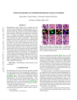 Enhanced Sharp-GAN For Histopathology Image Synthesis