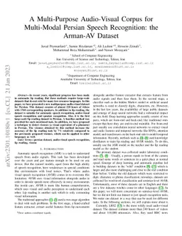 A Multi-Purpose Audio-Visual Corpus for Multi-Modal Persian Speech
  Recognition: the Arman-AV Dataset