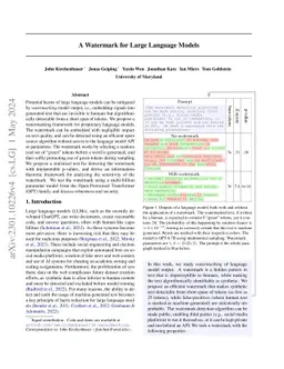 A Watermark for Large Language Models