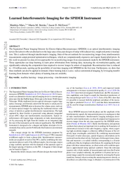 Learned Interferometric Imaging for the SPIDER Instrument