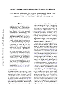 Audience-Centric Natural Language Generation via Style Infusion