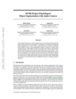 Object Segmentation with Audio Context