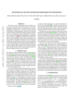 Multilingual Multiaccented Multispeaker TTS with RADTTS