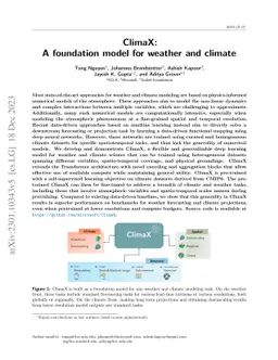 ClimaX: A foundation model for weather and climate