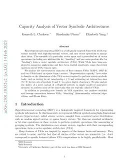 Capacity Analysis of Vector Symbolic Architectures