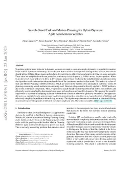 Search-Based Task and Motion Planning for Hybrid Systems: Agile
  Autonomous Vehicles