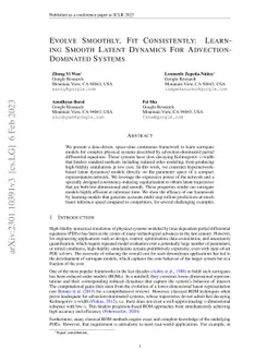 Evolve Smoothly, Fit Consistently: Learning Smooth Latent Dynamics For
  Advection-Dominated Systems