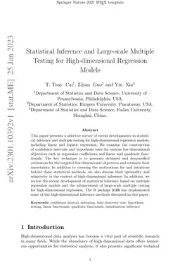 Statistical Inference and Large-scale Multiple Testing for
  High-dimensional Regression Models