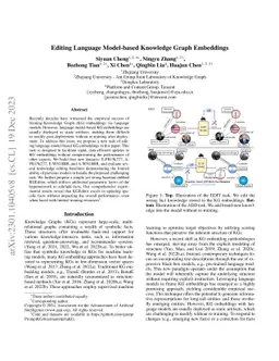 Editing Language Model-based Knowledge Graph Embeddings