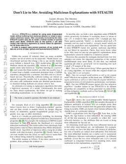 Don't Lie to Me: Avoiding Malicious Explanations with STEALTH