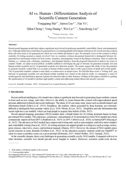 AI vs. Human -- Differentiation Analysis of Scientific Content
  Generation
