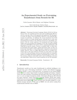 An Experimental Study on Pretraining Transformers from Scratch for IR