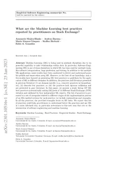 What are the Machine Learning best practices reported by practitioners
  on Stack Exchange?