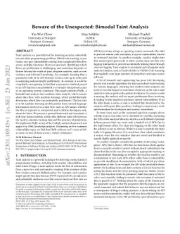 Beware of the Unexpected: Bimodal Taint Analysis