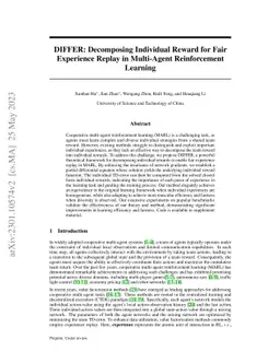 DIFFER: Decomposing Individual Reward for Fair Experience Replay in
  Multi-Agent Reinforcement Learning