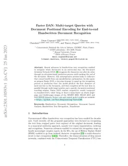 Faster DAN: Multi-target Queries with Document Positional Encoding for
  End-to-end Handwritten Document Recognition