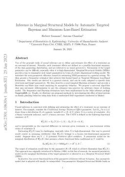 Inference in Marginal Structural Models by Automatic Targeted Bayesian
  and Minimum Loss-Based Estimation