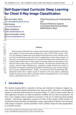 Self-Supervised Curricular Deep Learning for Chest X-Ray Image
  Classification
