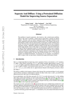 Separate And Diffuse: Using a Pretrained Diffusion Model for Improving
  Source Separation