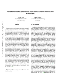 Facial Expression Recognition using Squeeze and Excitation-powered Swin
  Transformers