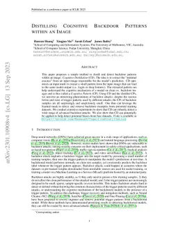 Distilling Cognitive Backdoor Patterns within an Image