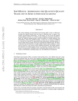 SoftMatch: Addressing the Quantity-Quality Trade-off in Semi-supervised
  Learning