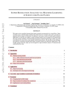 Super-Resolution Analysis via Machine Learning: A Survey for Fluid Flows
