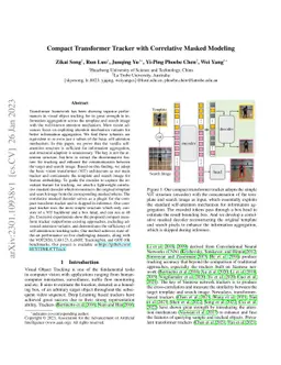 Compact Transformer Tracker with Correlative Masked Modeling