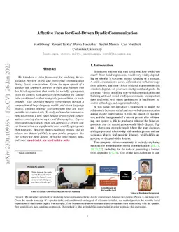 Affective Faces for Goal-Driven Dyadic Communication