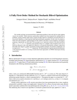 A Fully First-Order Method for Stochastic Bilevel Optimization