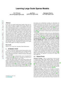 Learning Large Scale Sparse Models
