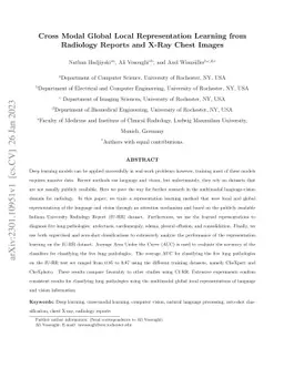 Cross Modal Global Local Representation Learning from Radiology Reports
  and X-Ray Chest Images