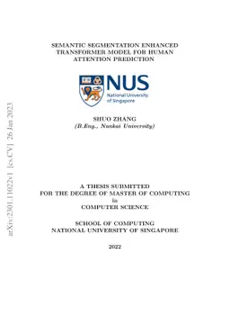Semantic Segmentation Enhanced Transformer Model for Human Attention
  Prediction