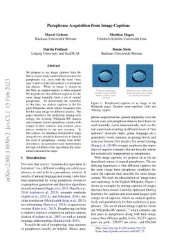 Paraphrase Acquisition from Image Captions