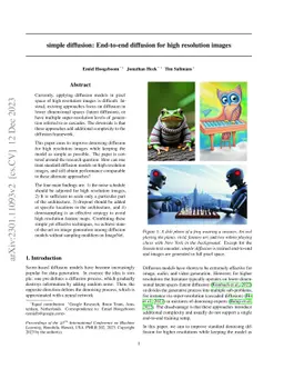 Simple diffusion: End-to-end diffusion for high resolution images