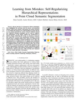 Learning from Mistakes: Self-Regularizing Hierarchical Representations
  in Point Cloud Semantic Segmentation