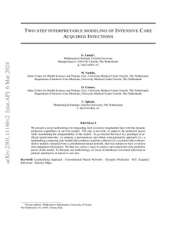 Two-step interpretable modeling of Intensive Care Acquired Infections