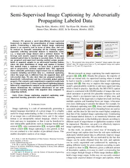 Semi-Supervised Image Captioning by Adversarially Propagating Labeled
  Data